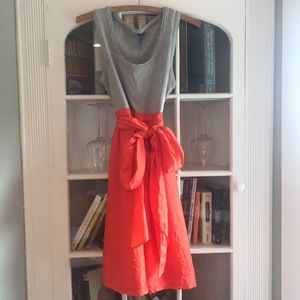 Bright orange and gray dress